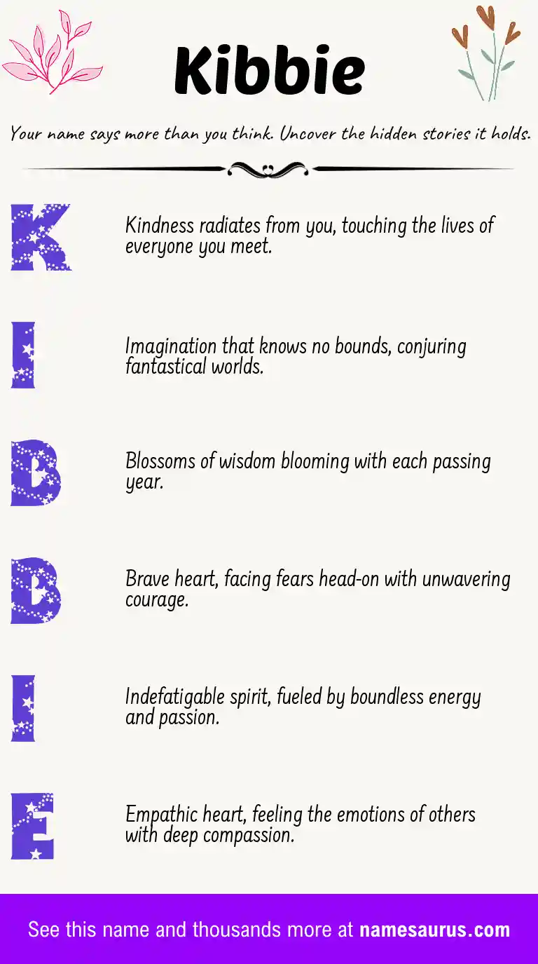 Acrostic poem about Kibbie.