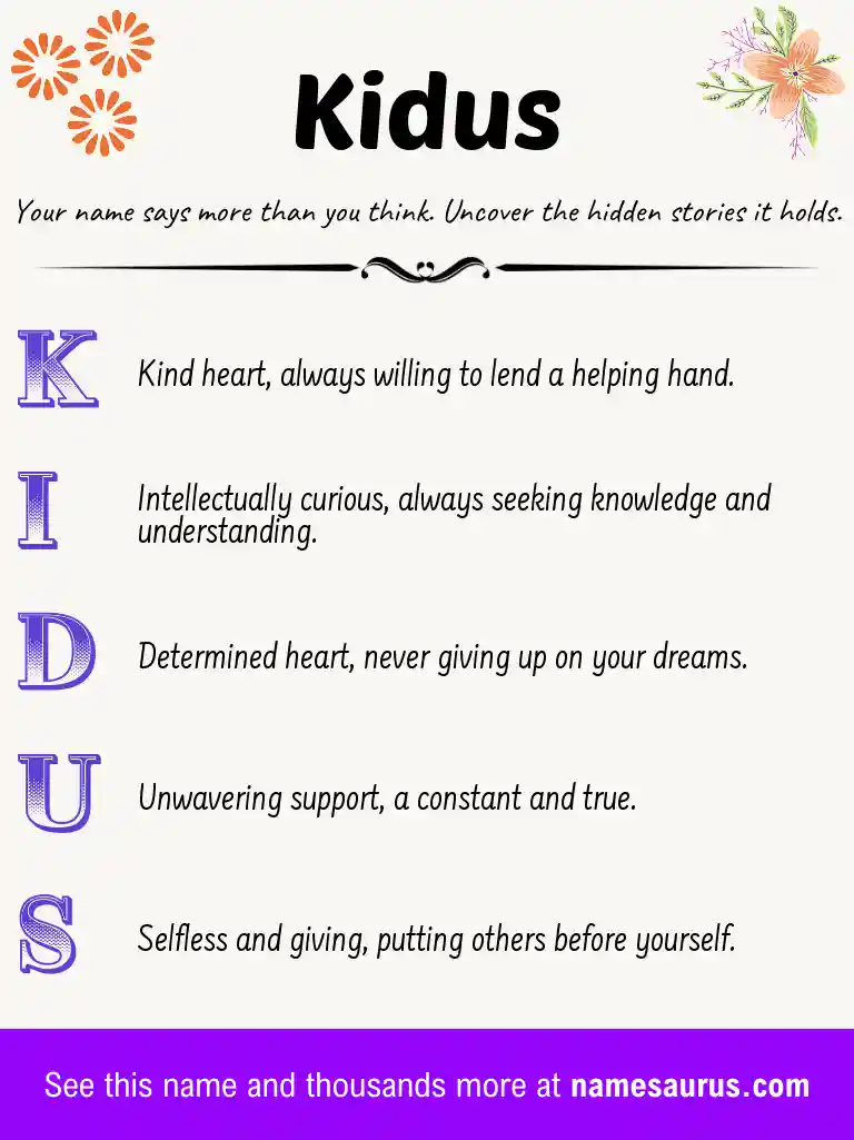 Acrostic poem about Kidus.