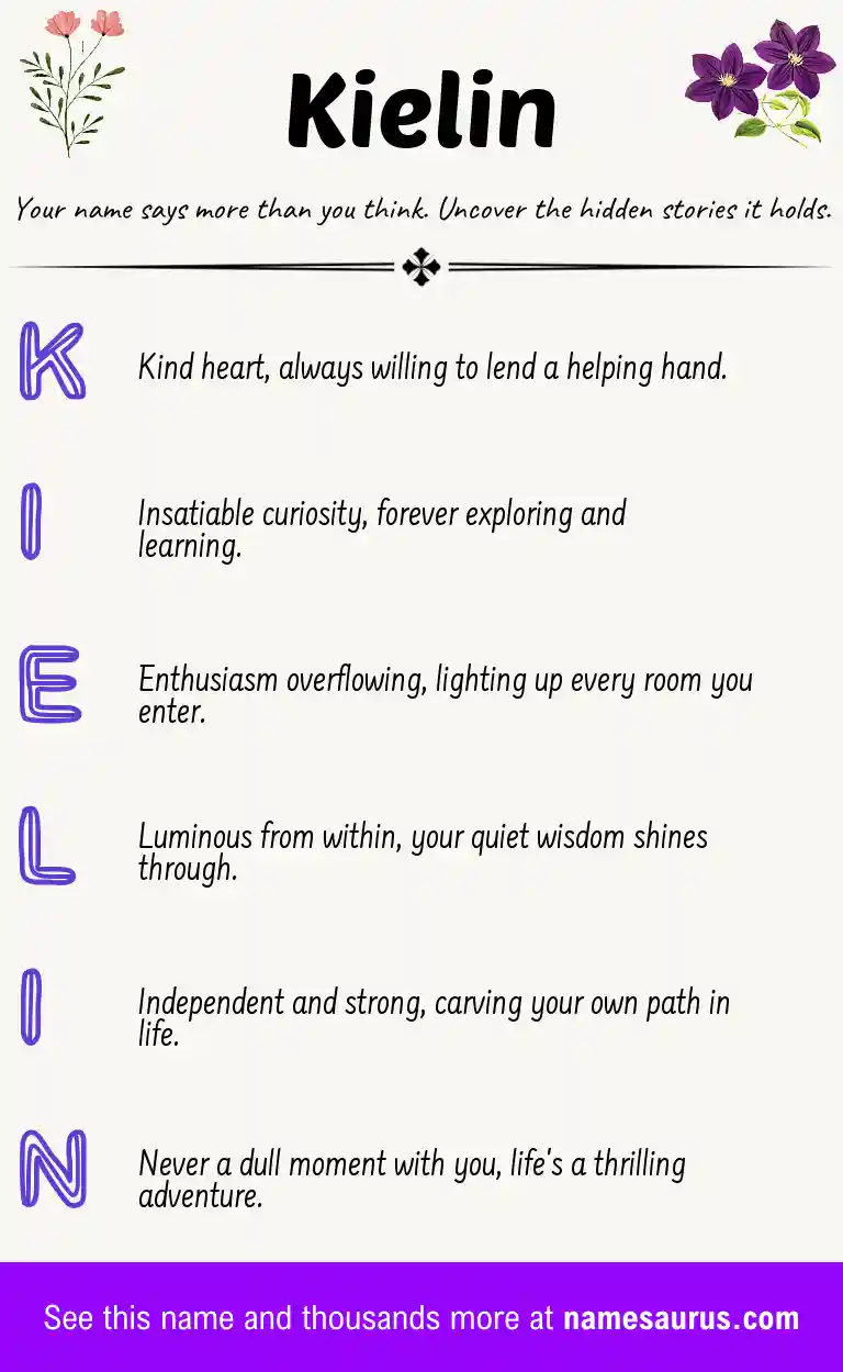 Acrostic poem about Kielin.