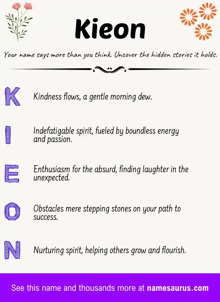 Acrostic poem about Kieon.
