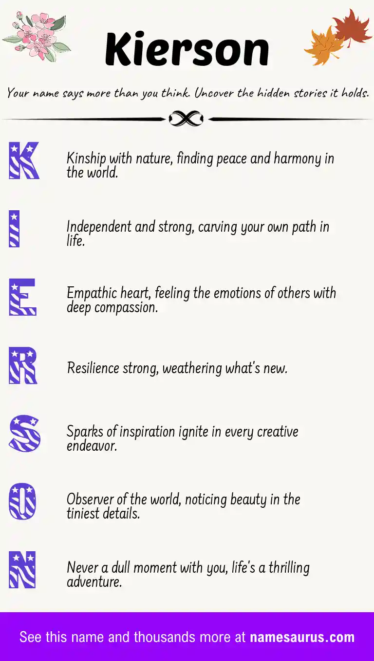 Acrostic poem about Kierson.