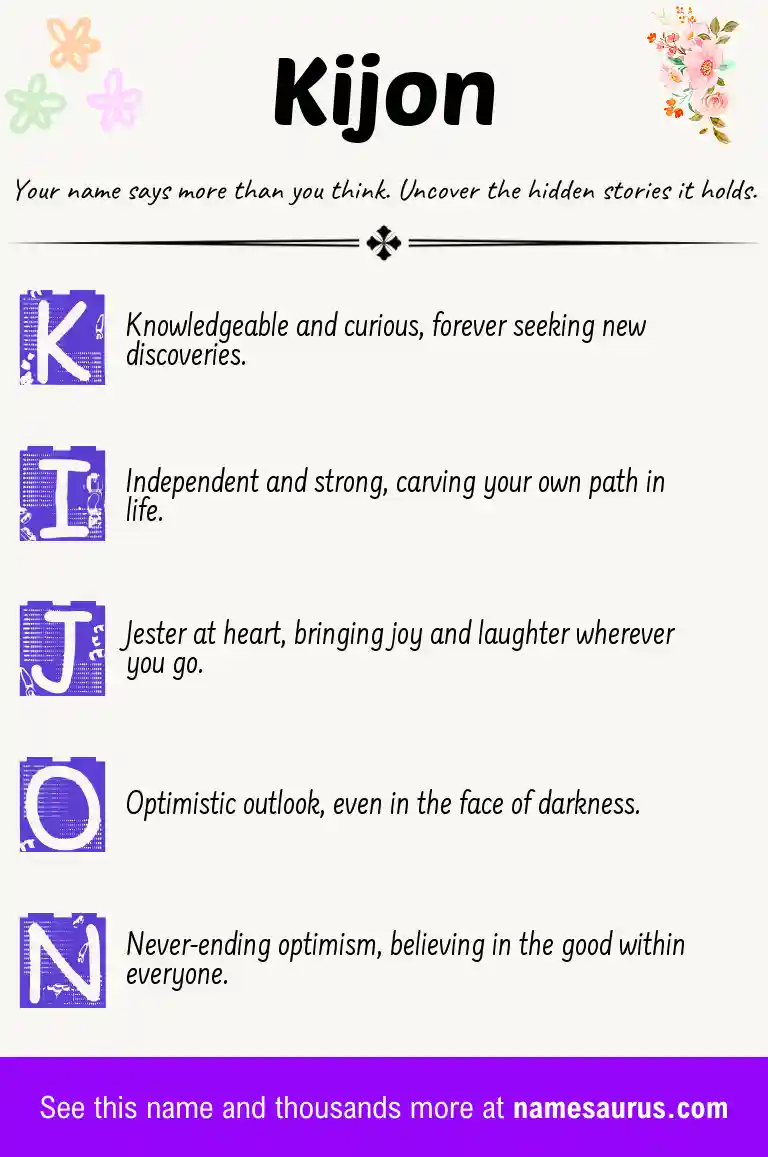 Acrostic poem about Kijon.