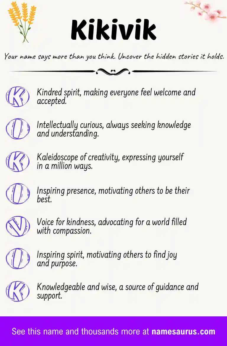 Acrostic poem about Kikivik.