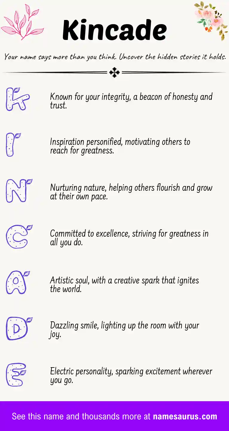 Acrostic poem about Kincade.