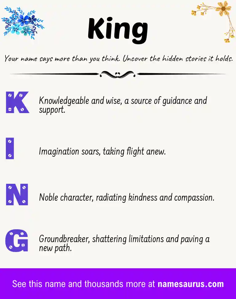 Acrostic poem about King.