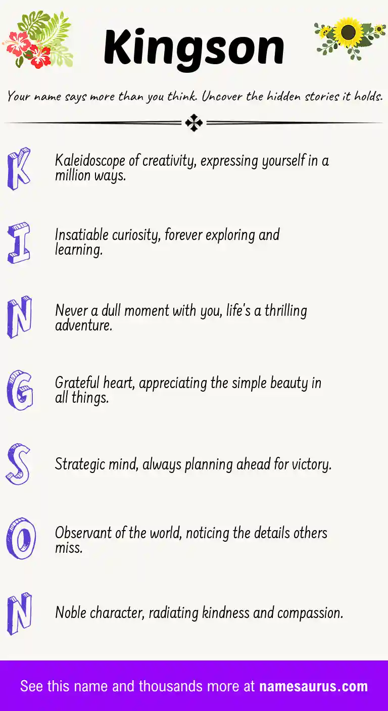 Acrostic poem about Kingson.