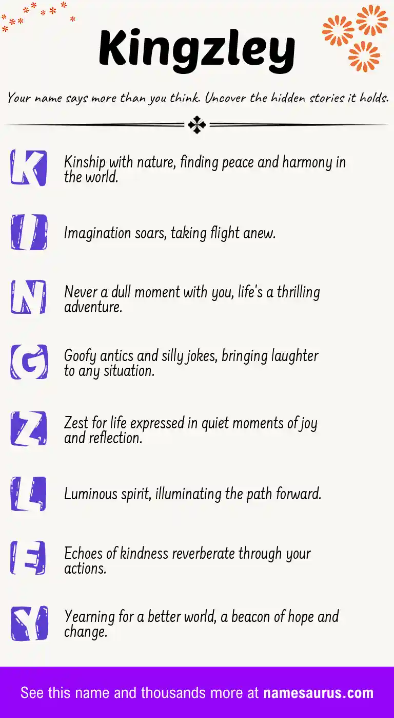 Acrostic poem about Kingzley.