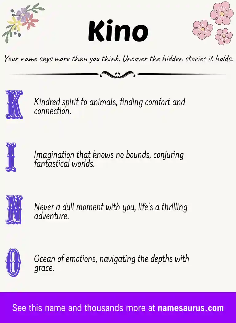 Acrostic poem about Kino.