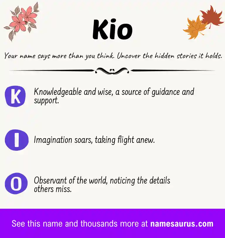 Acrostic poem about Kio.