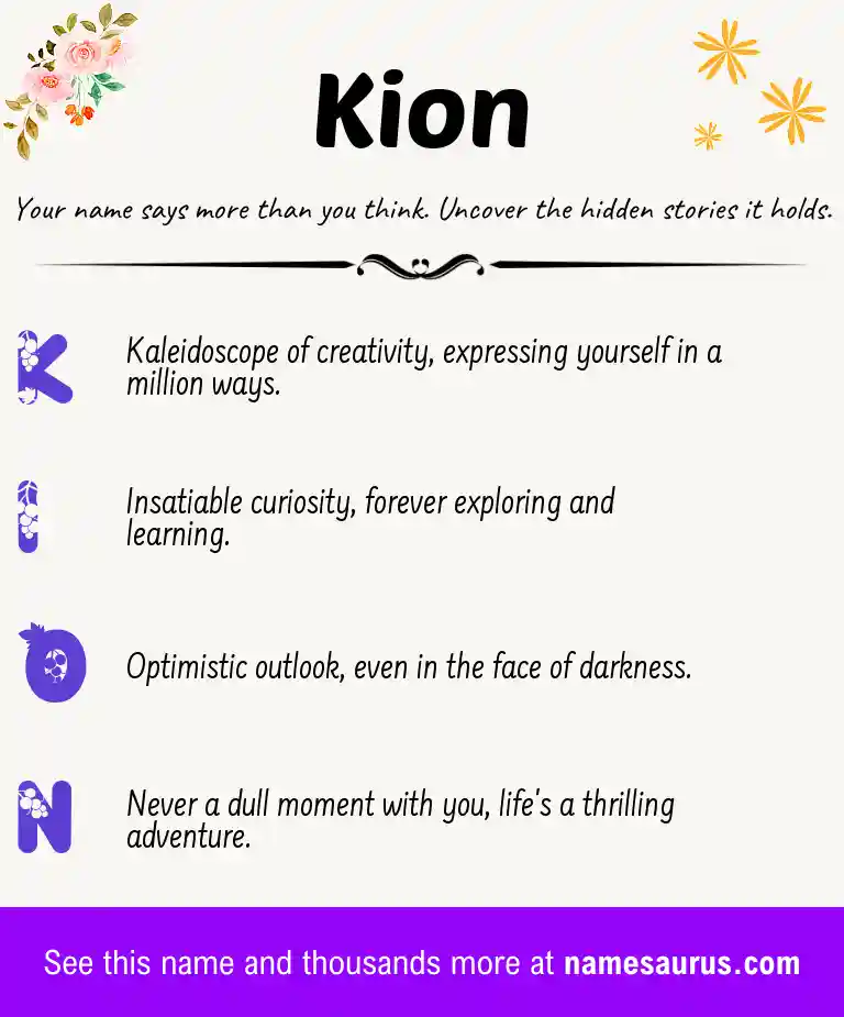 Acrostic poem about Kion.