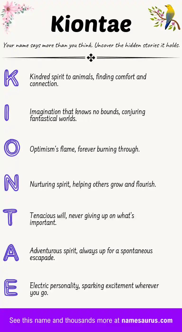Acrostic poem about Kiontae.