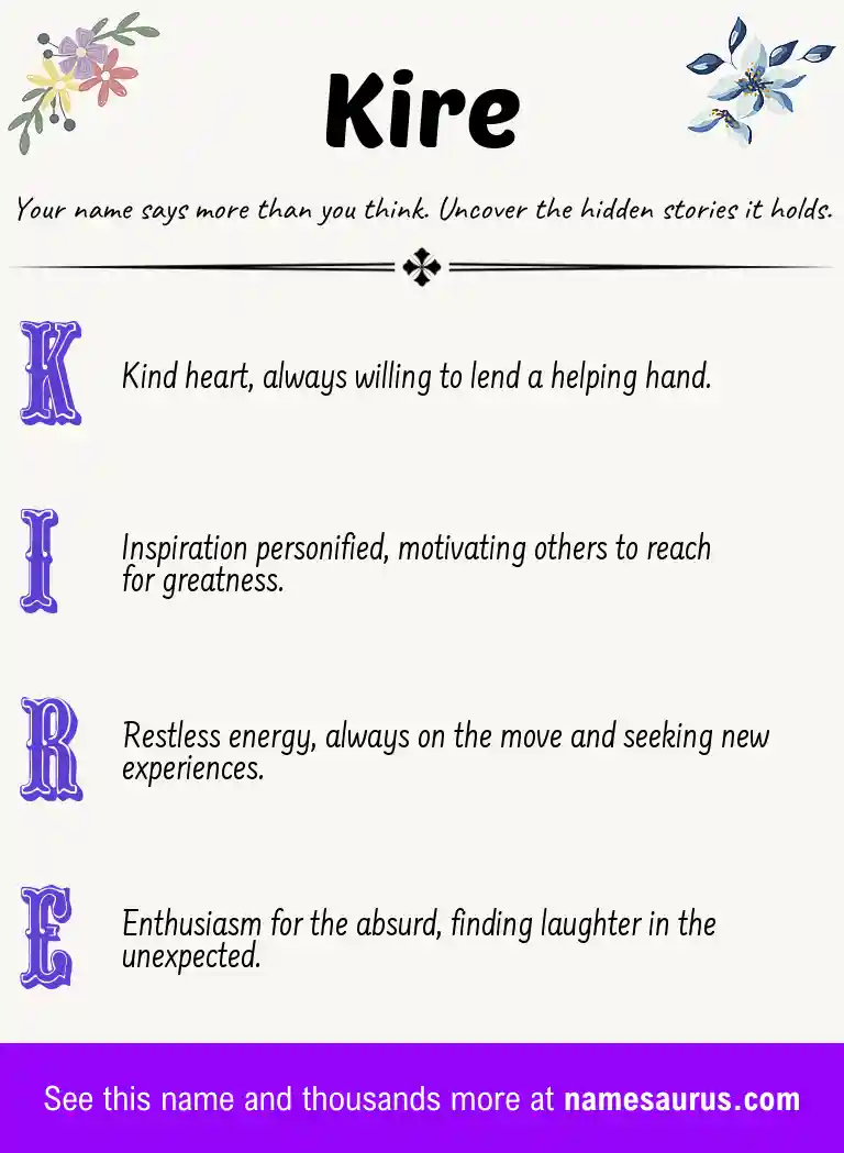 Acrostic poem about Kire.