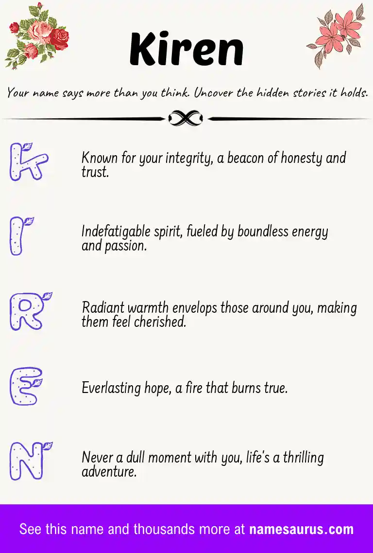 Acrostic poem about Kiren.