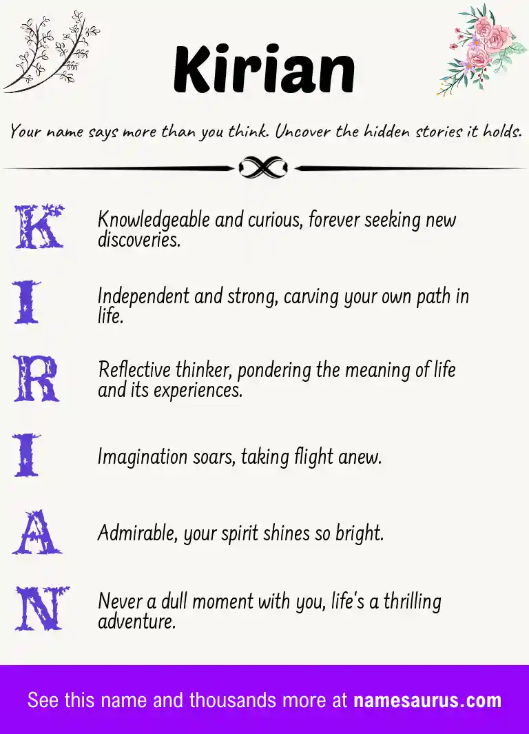 Acrostic poem about Kirian.