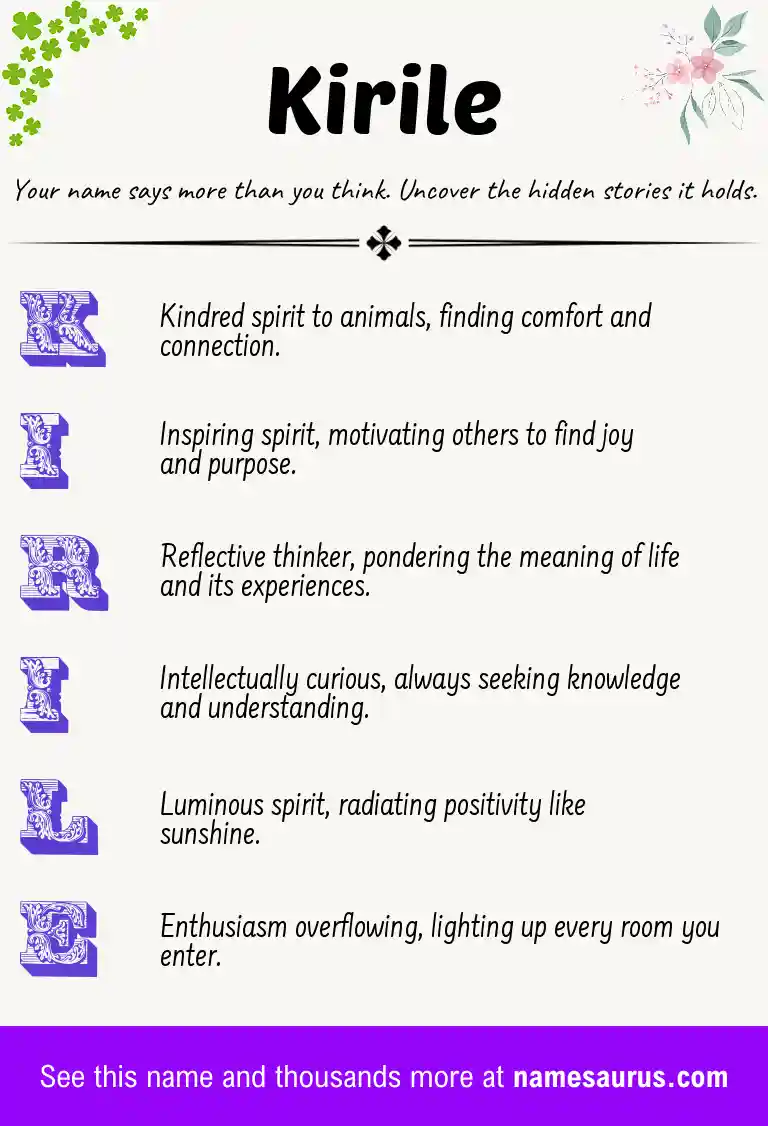 Acrostic poem about Kirile.