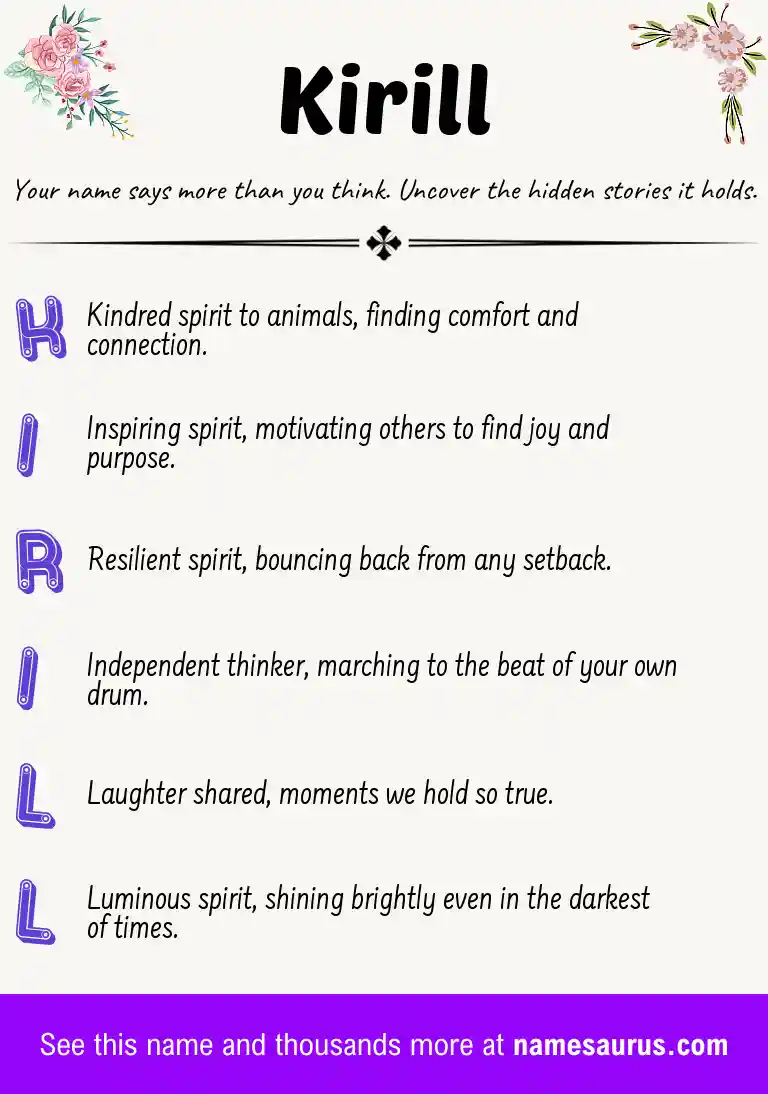 Acrostic poem about Kirill.