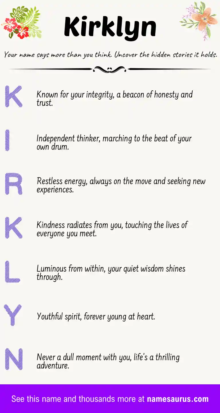 Acrostic poem about Kirklyn.