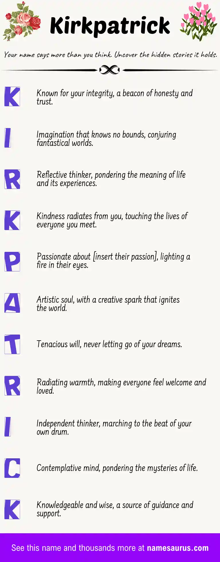 Acrostic poem about Kirkpatrick.