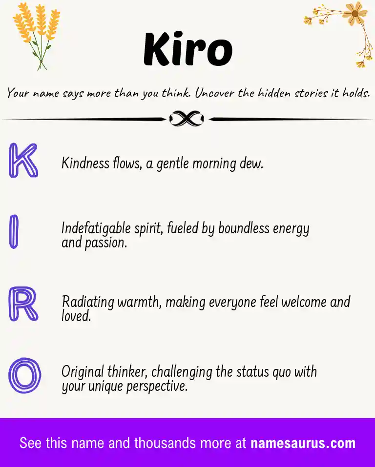 Acrostic poem about Kiro.