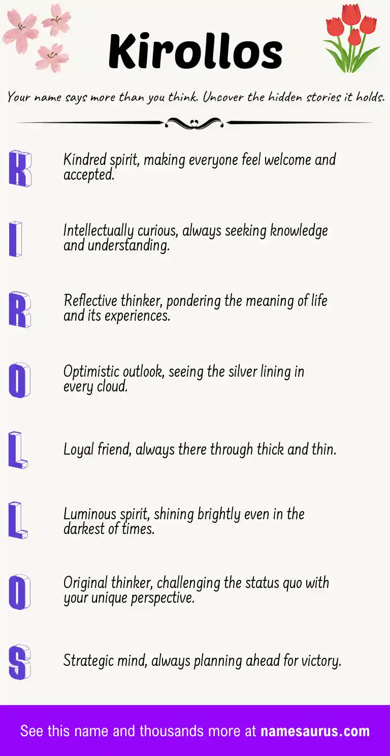 Acrostic poem about Kirollos.