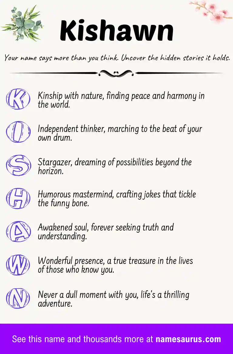 Acrostic poem about Kishawn.