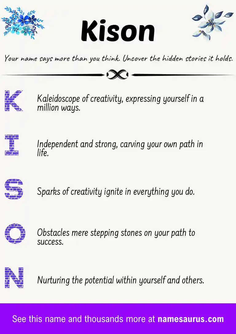 Acrostic poem about Kison.