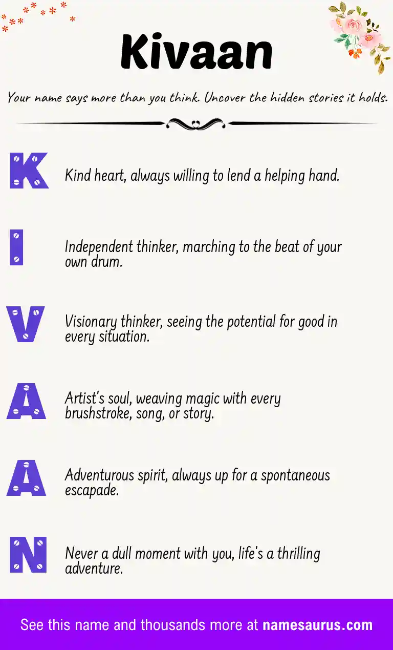 Acrostic poem about Kivaan.