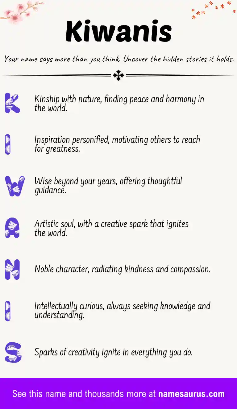 Acrostic poem about Kiwanis.