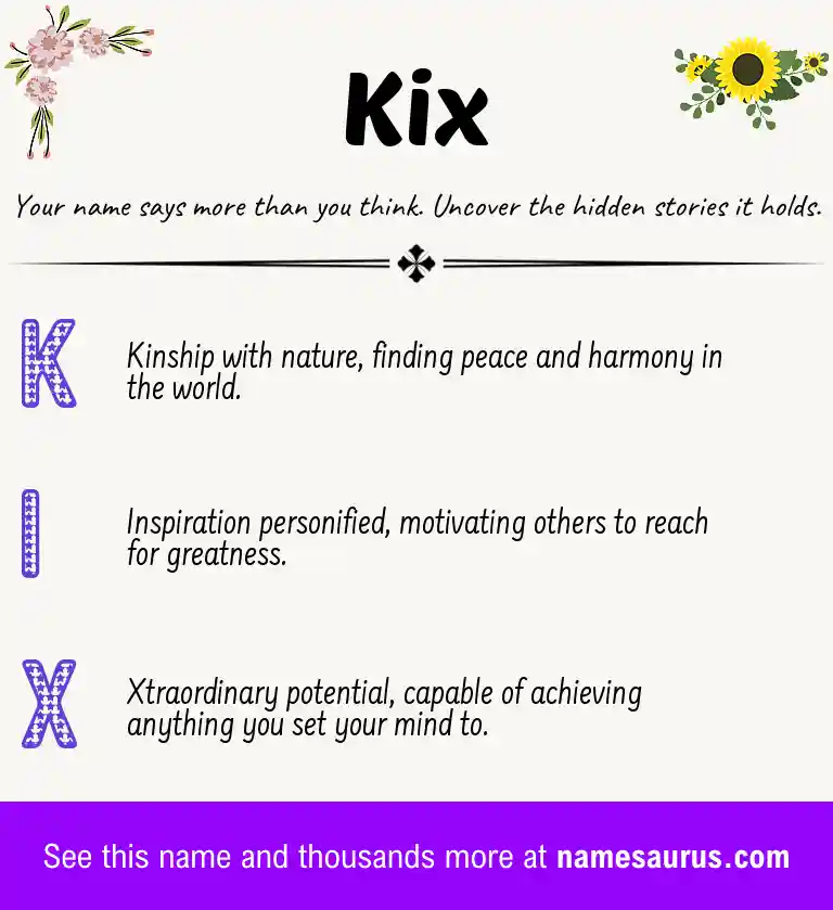Acrostic poem about Kix.