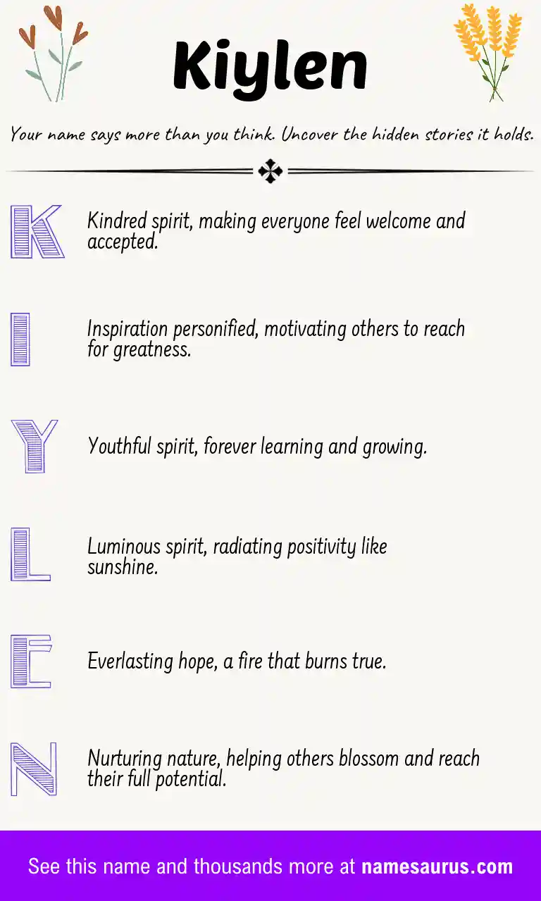 Acrostic poem about Kiylen.