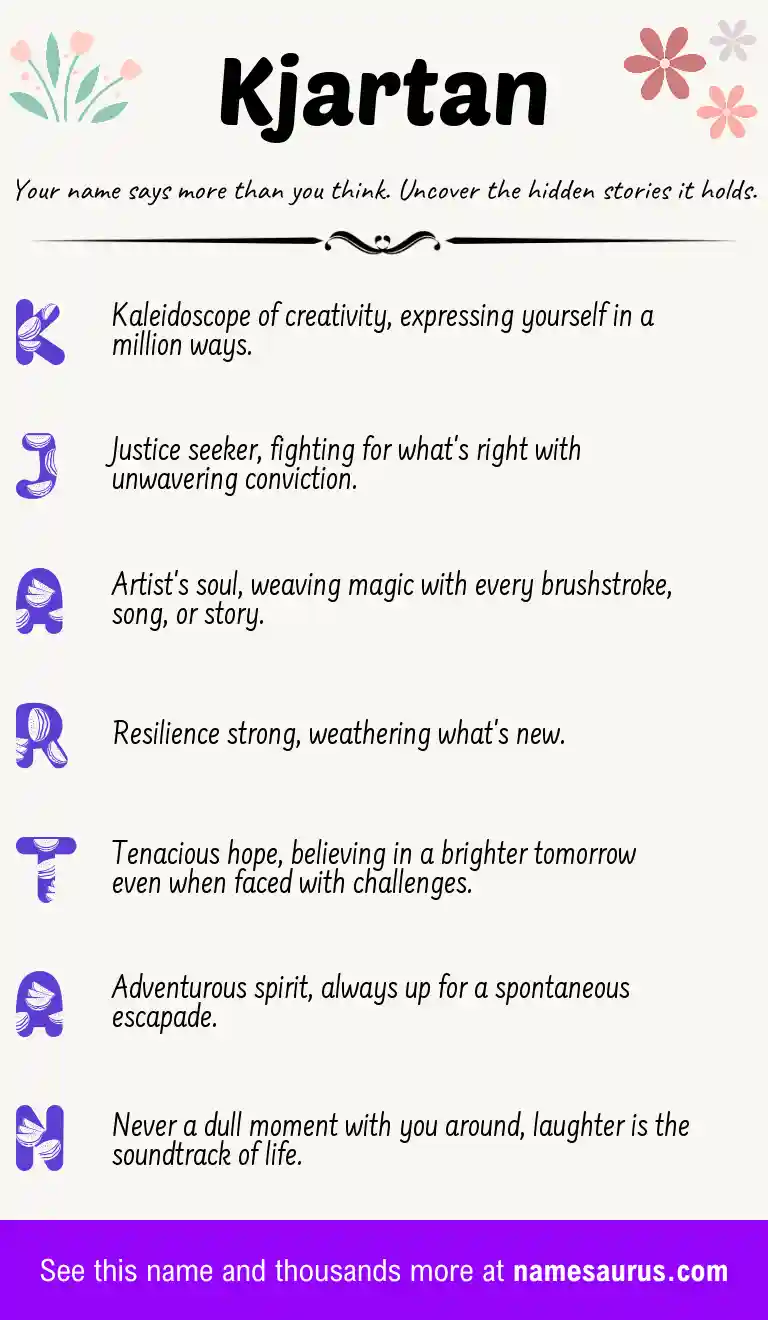 Acrostic poem about Kjartan.