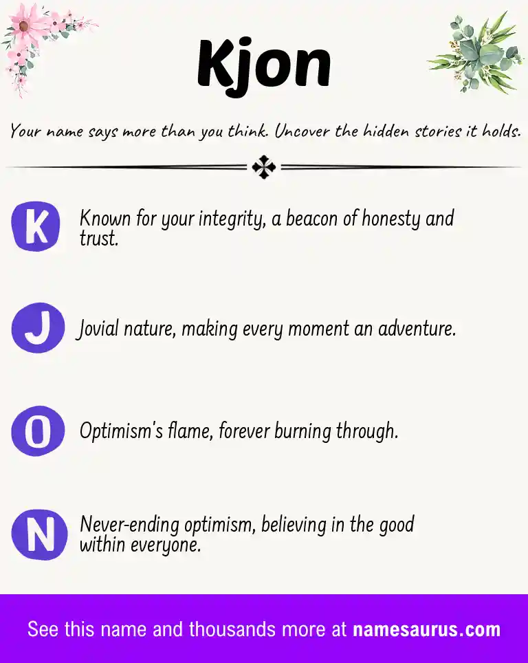 Acrostic poem about Kjon.
