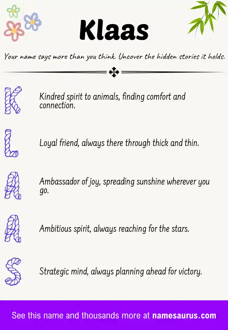 Acrostic poem about Klaas.