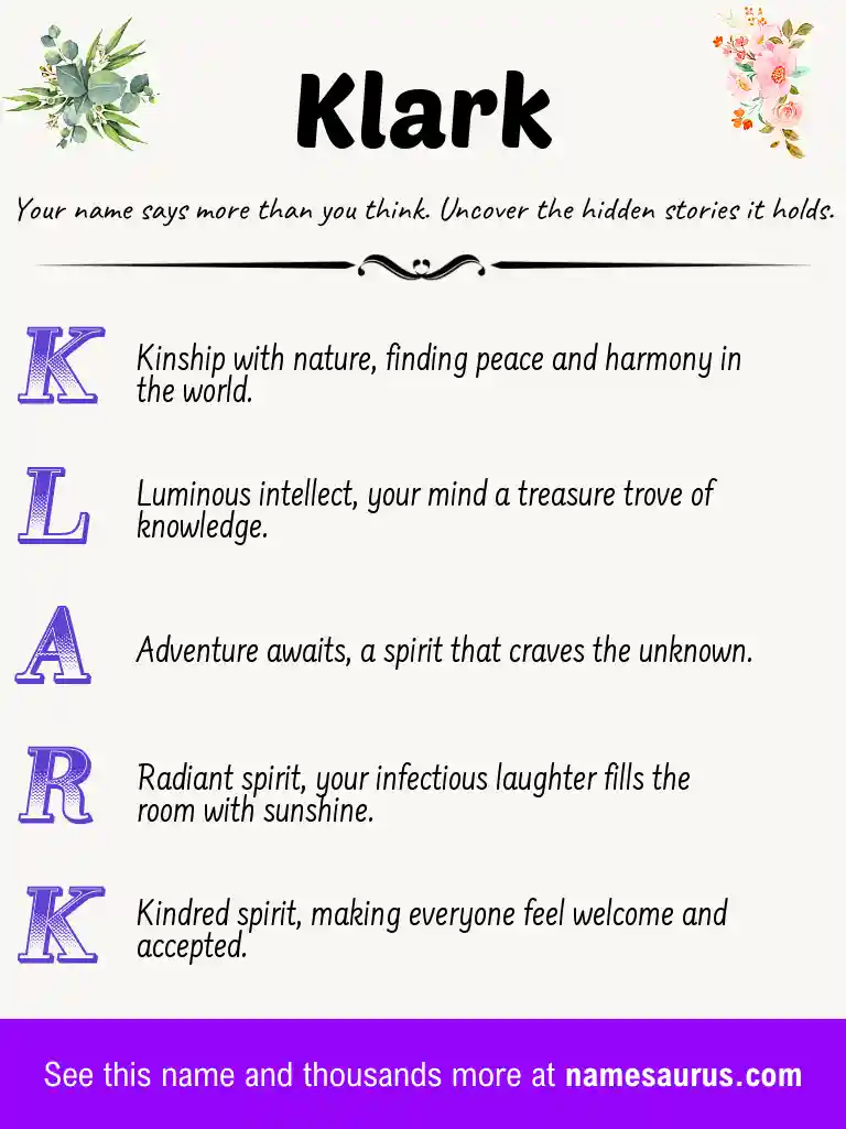 Acrostic poem about Klark.