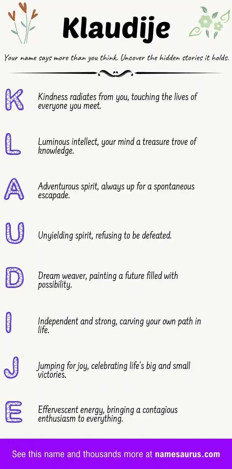 Acrostic poem about Klaudije.