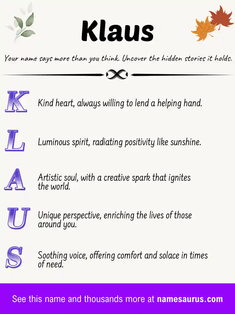 Acrostic poem about Klaus.