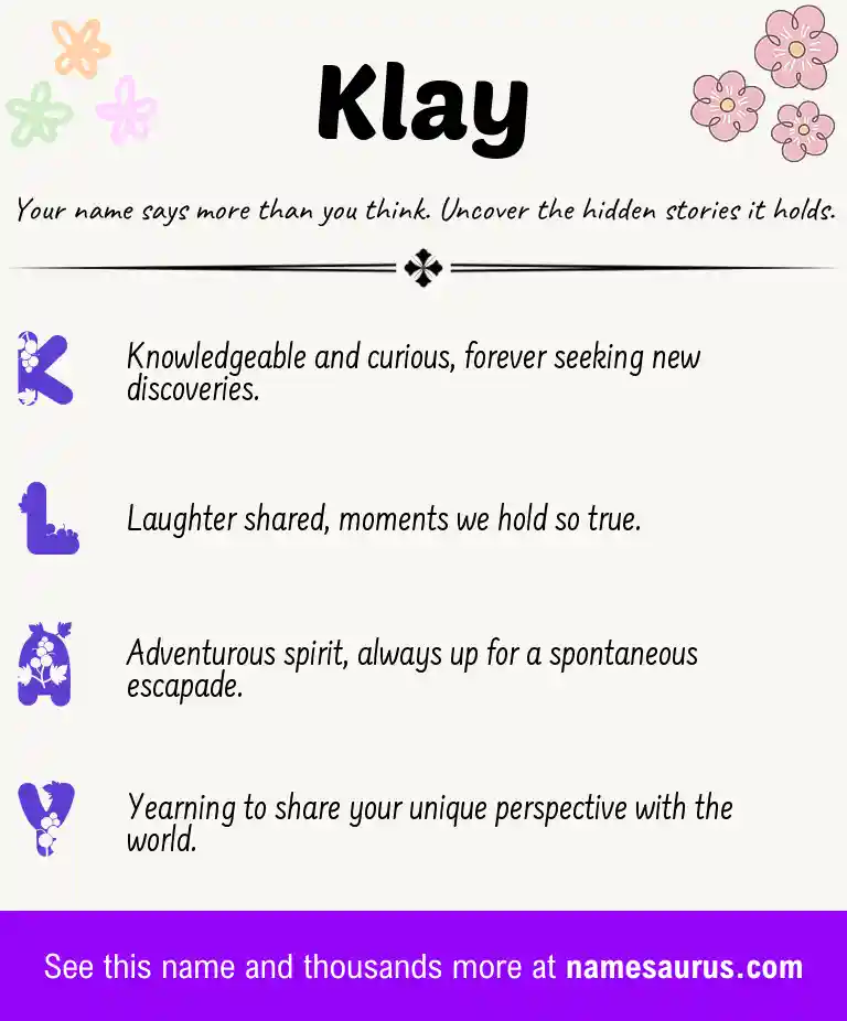 Acrostic poem about Klay.