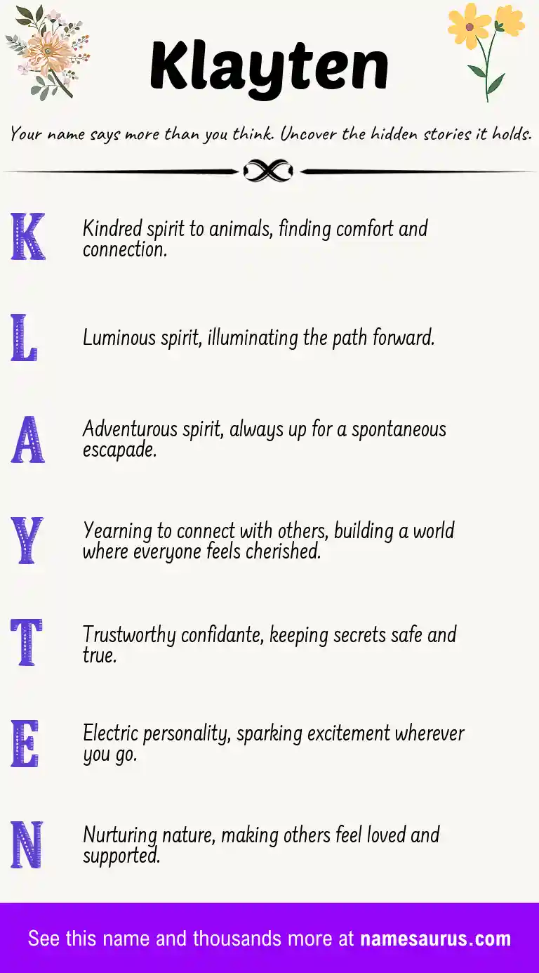 Acrostic poem about Klayten.