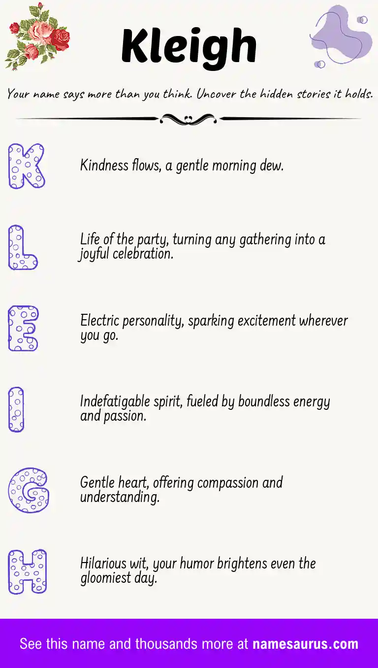 Acrostic poem about Kleigh.