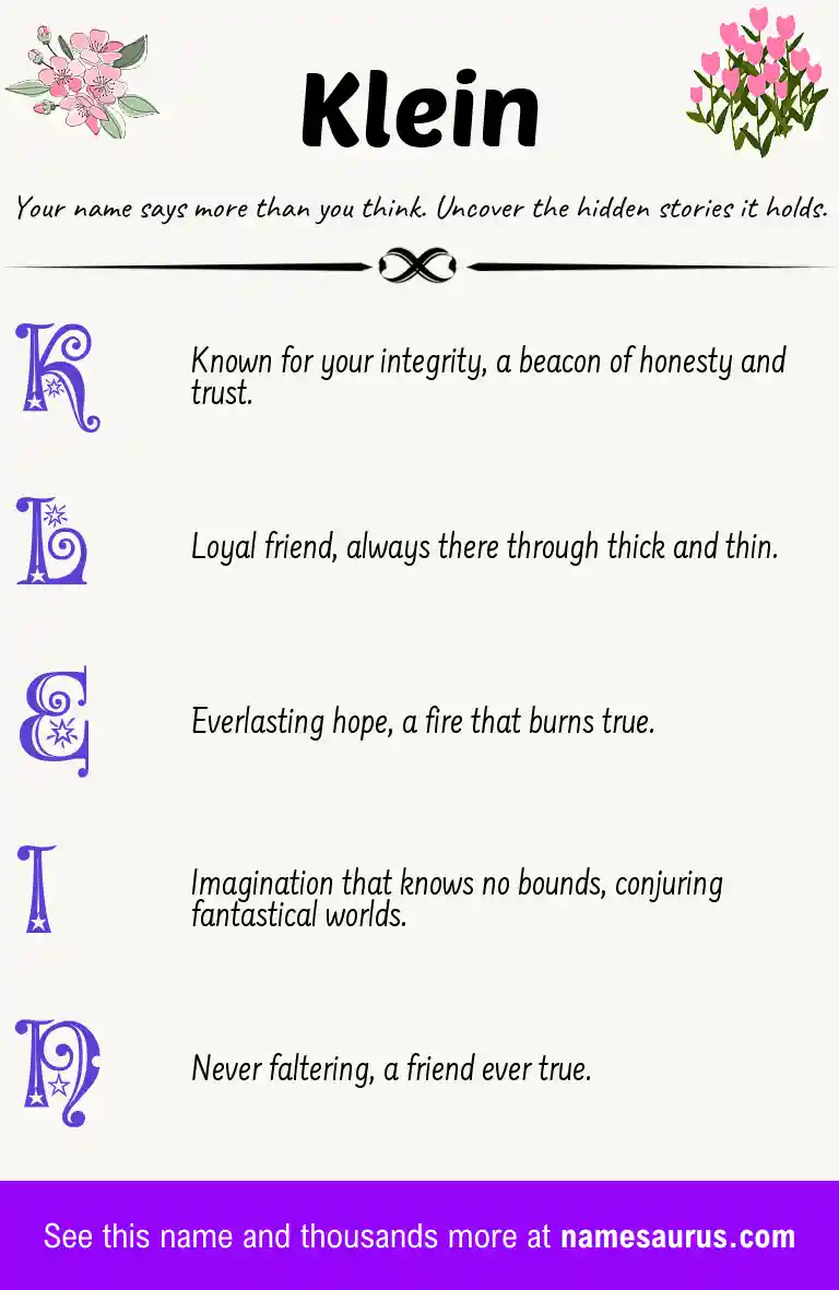 Acrostic poem about Klein.