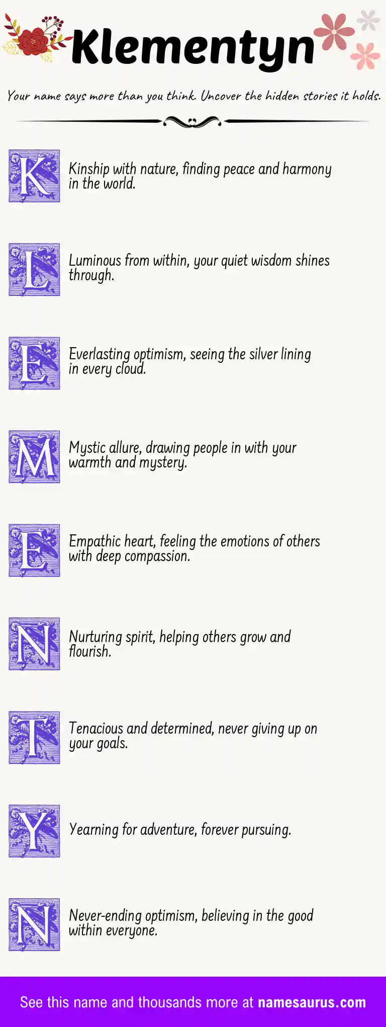 Acrostic poem about Klementyn.