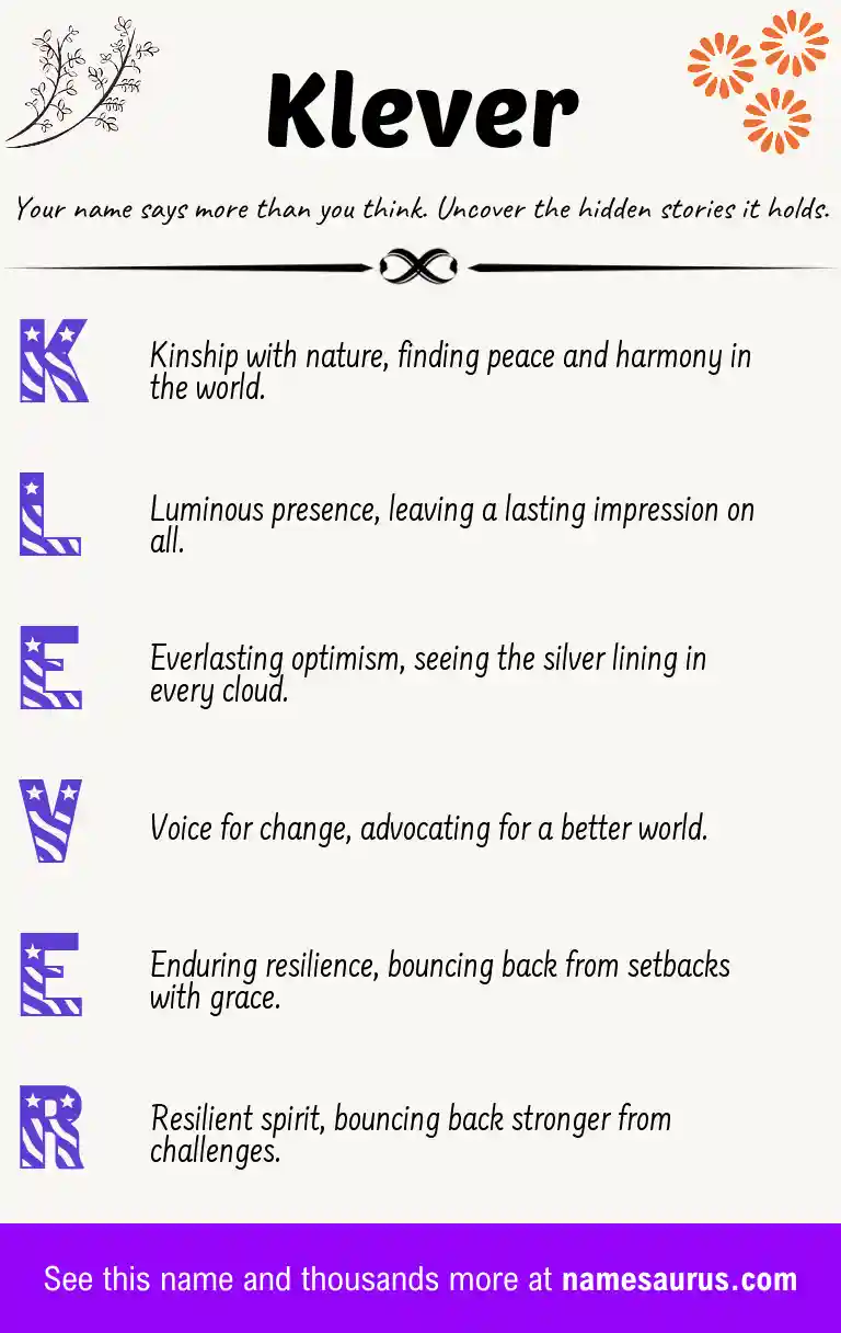 Acrostic poem about Klever.