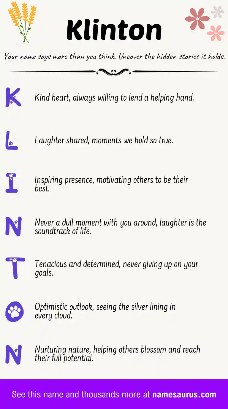 Acrostic poem about Klinton.