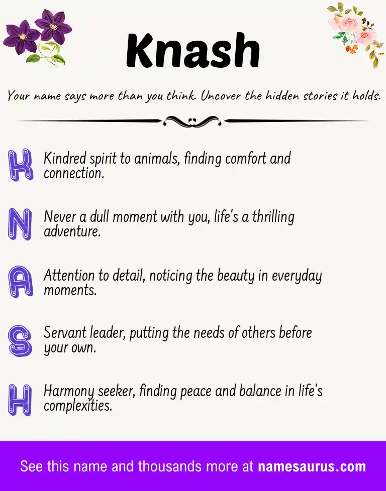 Acrostic poem about Knash.