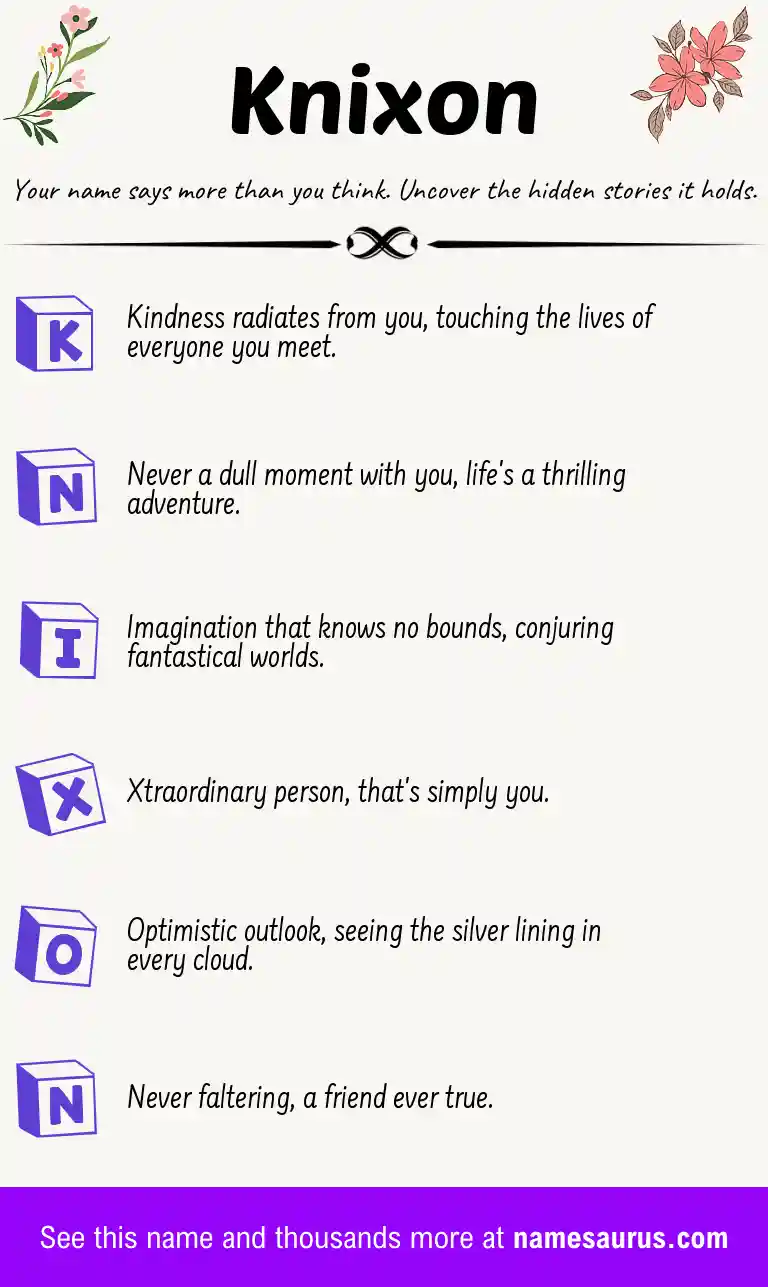 Acrostic poem about Knixon.