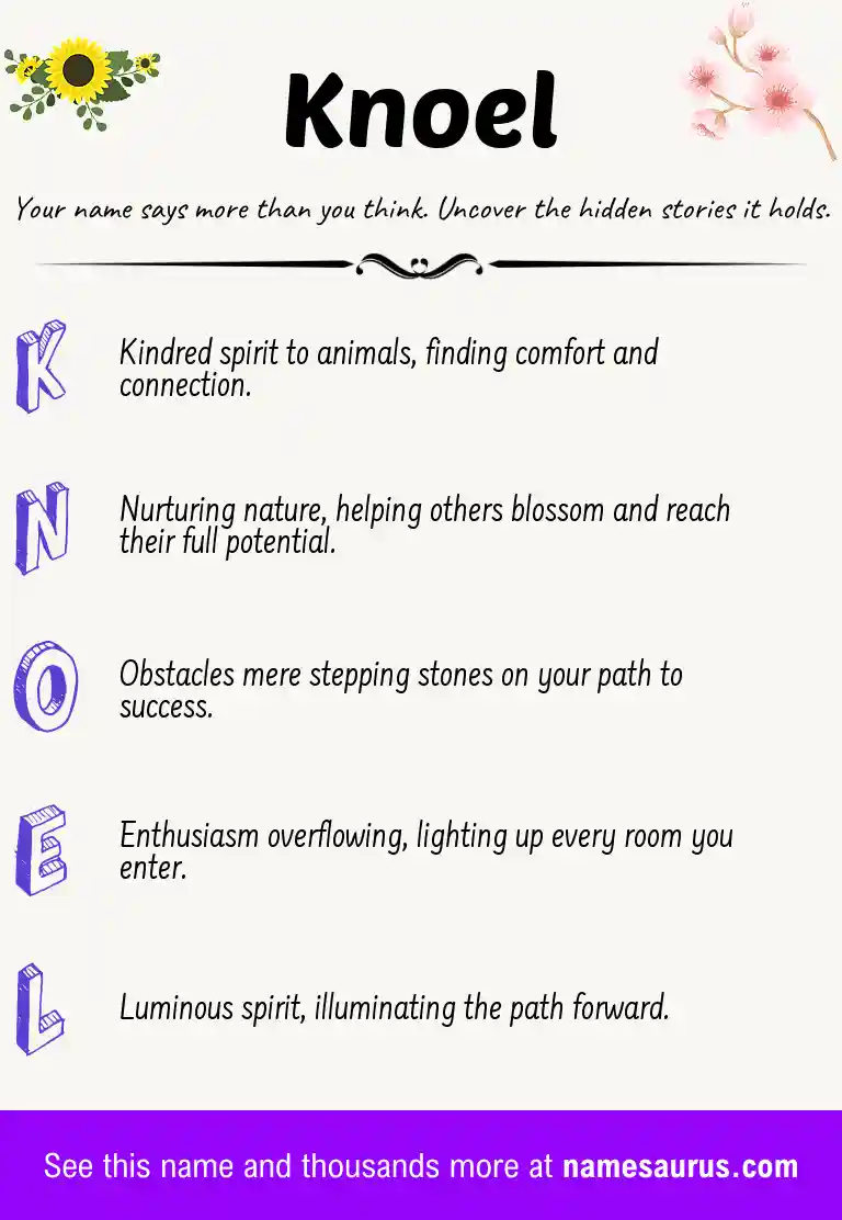 Acrostic poem about Knoel.