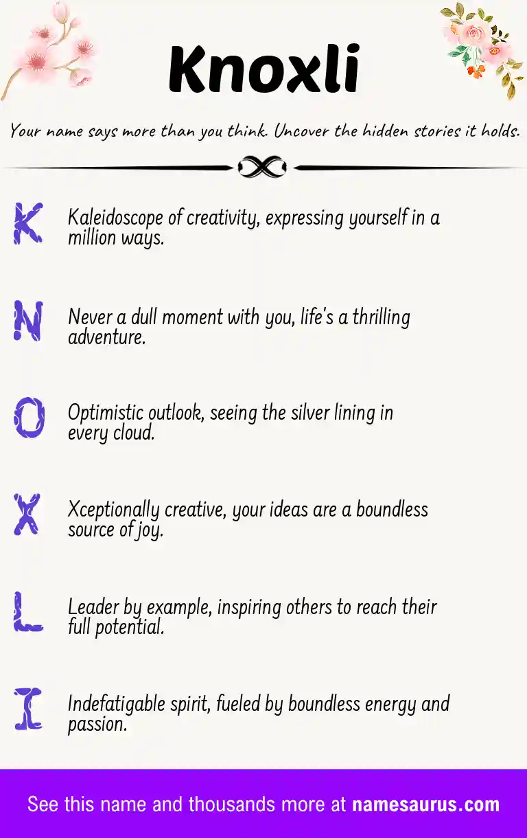 Acrostic poem about Knoxli.