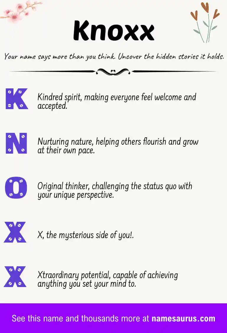 Acrostic poem about Knoxx.