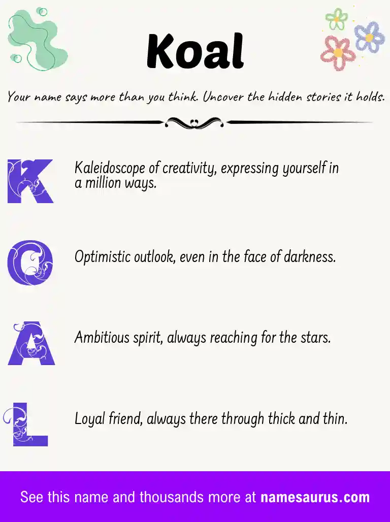 Acrostic poem about Koal.