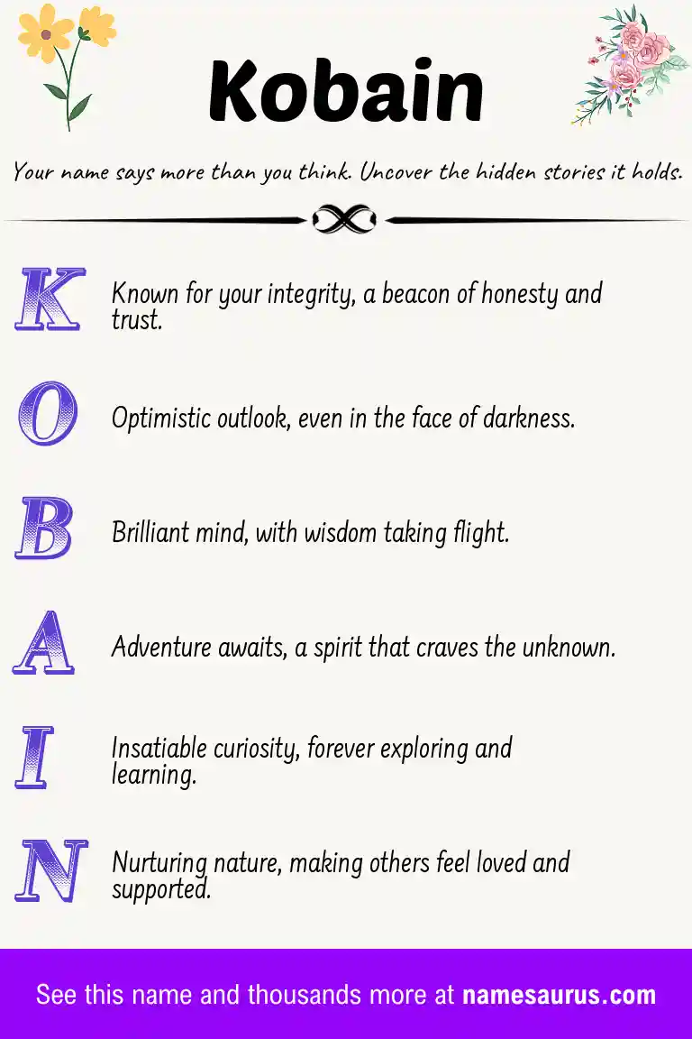 Acrostic poem about Kobain.